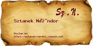 Sztanek Nándor névjegykártya
